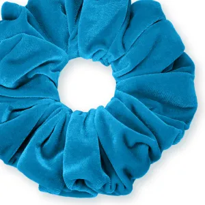 KING SIZE Velvet Scrunchies XXL Oversized Ponytail Holder Made in the USA Turquoise Dark