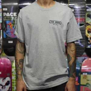 THE DRIVE SKATE SHOP LOGO T-SHIRT HEATHER GREY/NAVY